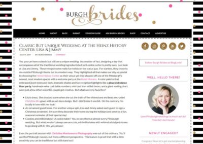 Lisa & Jimmy featured on Burgh Brides!