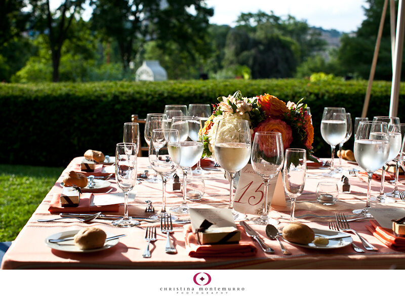 Orange Tablecloth Square Table Centerpieces Phipps Conservatory