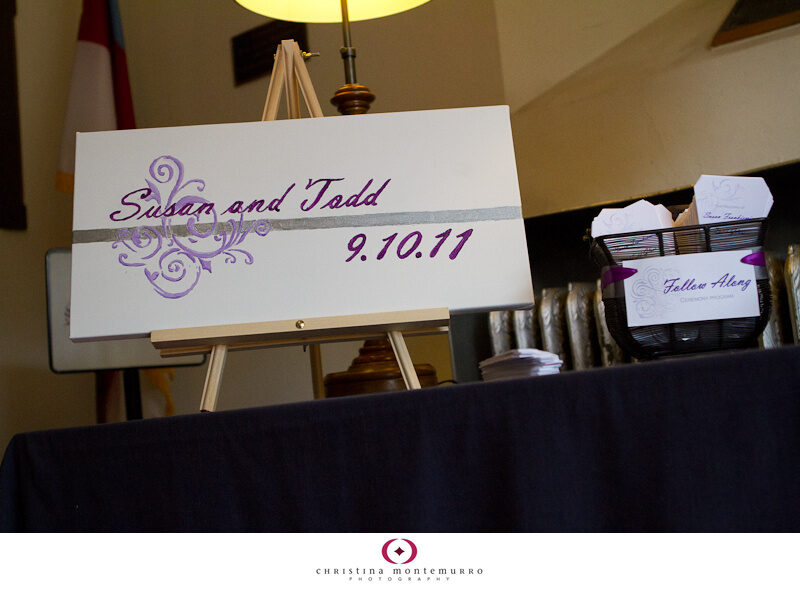 Purple and Gray Painted Canvas Wedding Monogram Edgeworth Club Sewickley