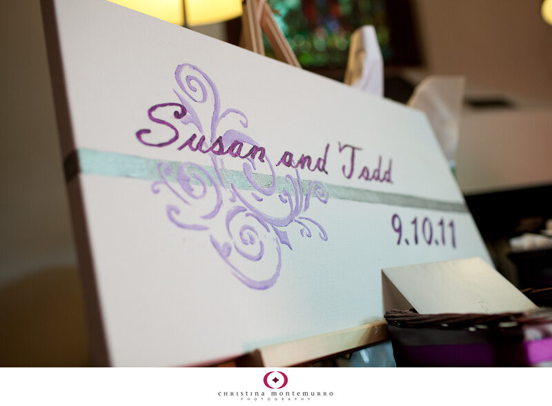 Purple and Gray Painted Canvas Wedding Monogram