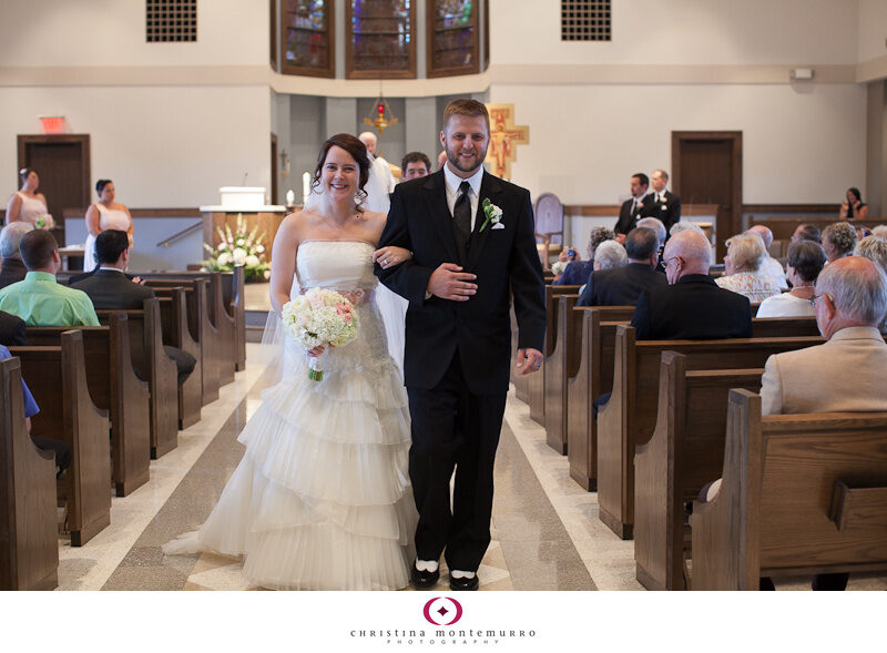 Bridget Sean Wedding Photos St. Cecilia white roses pink roses white hydrangea