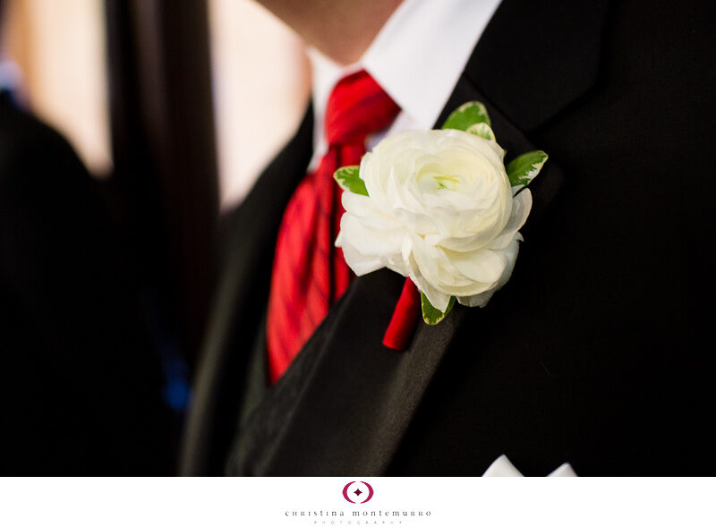 Black Red White Wedding Details White Boutonniere Mocha Rose