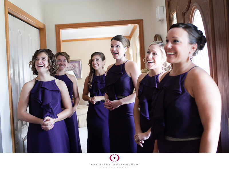 Bridesmaids seeing the bride! First Look Pittsburgh Wedding Photography