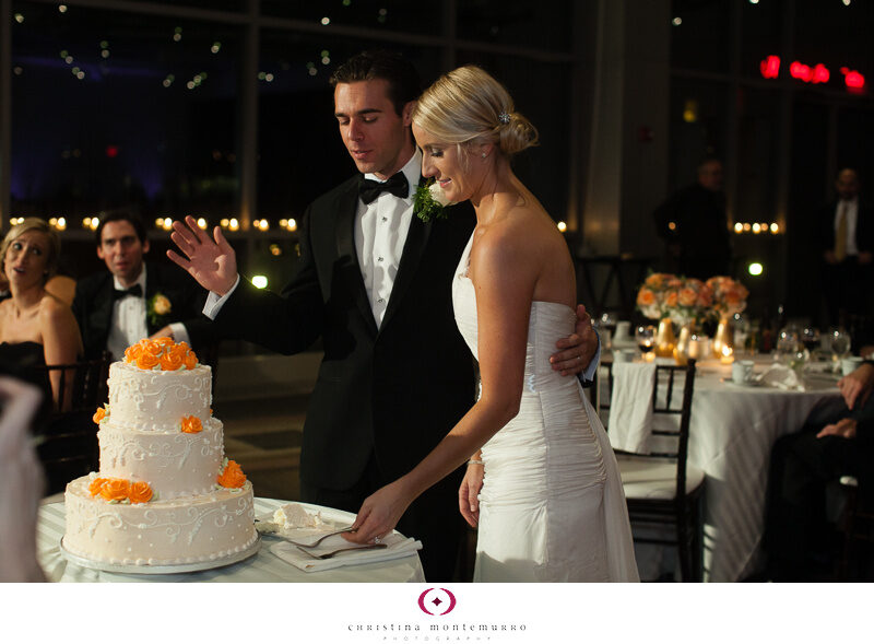 Cake Cutting Bride and Groom Mueller Center Heinz History Center Pittsburgh Wedding