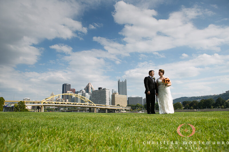 Pittsburgh North Shore Fort Duquesne Bridge Wedding Photos