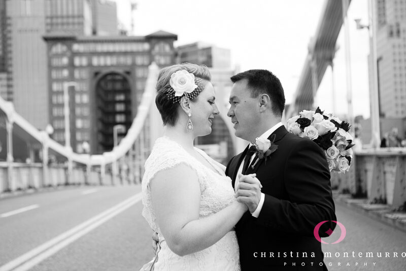 Pittsburgh North Shore Roberto Clemente Bridge Wedding Photos