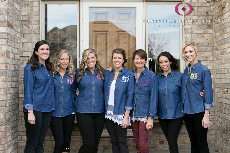 bridesmaid denim shirts